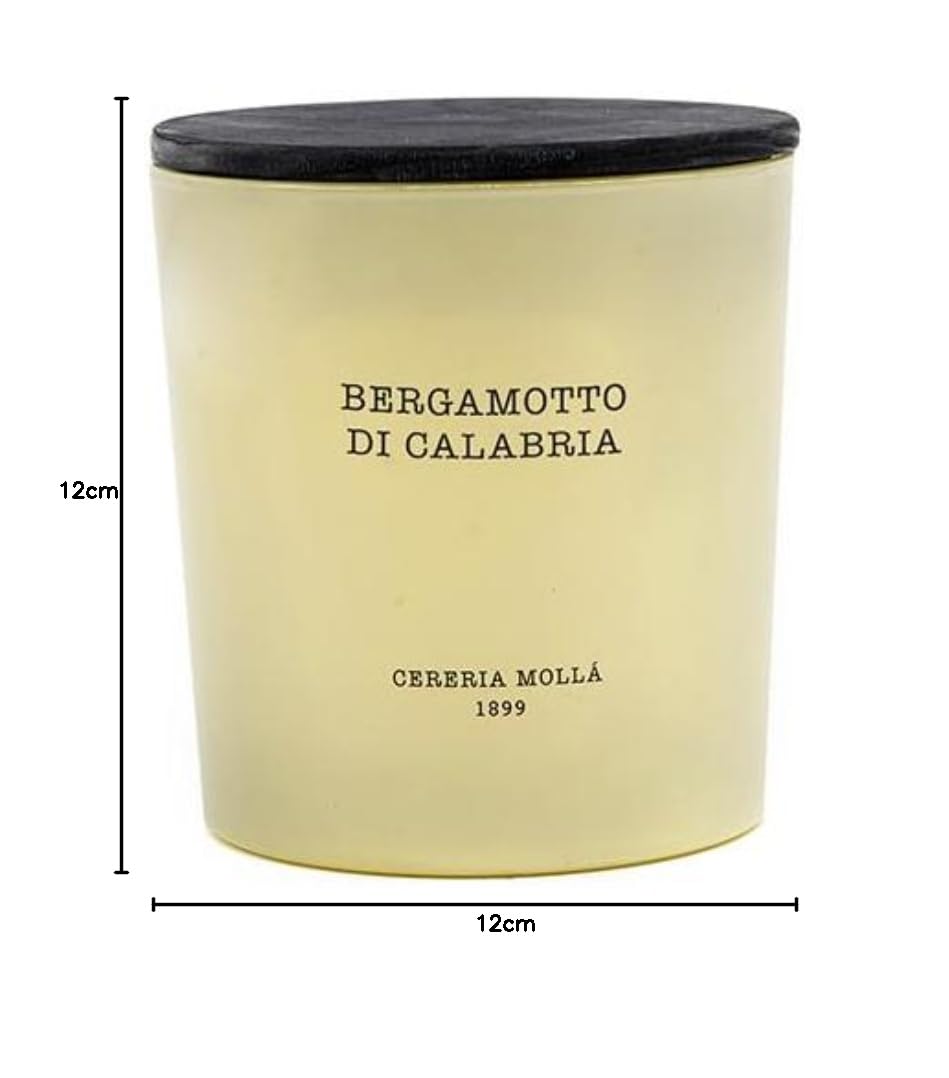 CERERÍA MOLLA 1899 | XL Kerze Bergamotto di Calabria | 3-Docht Aromakerzen | 80 Stunden Brenndauer | Natürliche Duftkerze | Recycelbare Verpackung | Handgemachte Kerze