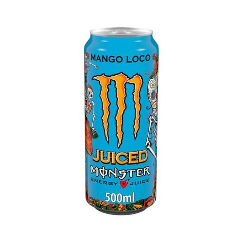 Monster Energy Drink Flavours | Juiced, Zero Sugar, Ultra, Monarch, Fiesta Mango, Strawberry Dreams, VR46, Punch | High Caffeine Sports Energy Drink | 500ml (Pack 24, Mango Loco)