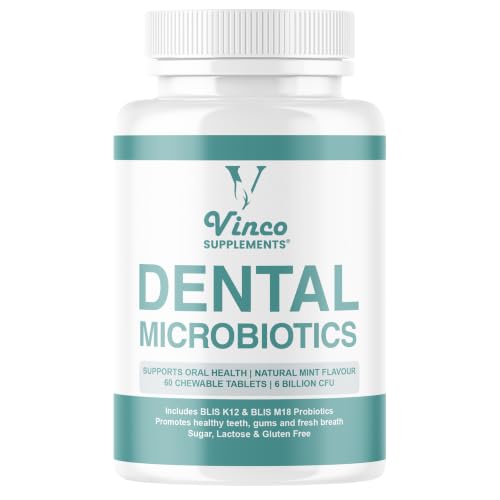 Dental Probiotics Advanced Oral Probiotics for Mouth Supplement - Bad Breath Treatment for Adults with BLIS K12 & BLIS M18-6 Billion CFU Mint Flavour Chewable Oral Care Tablets - 60 Count