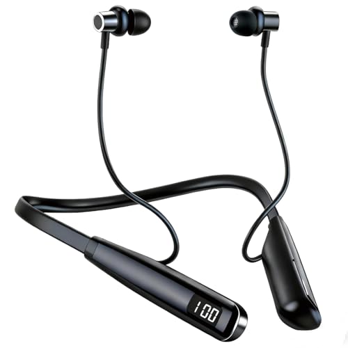 Neckband Bluetooth headphones 5.3 Wireless with Mic, 100H Playtime, Type-C Fast Charging, IPX6 Sweatproof In-Ear Headphones, Magnetic Sports Earbuds Noise Cancelling for Running, Gym, Work, Travel