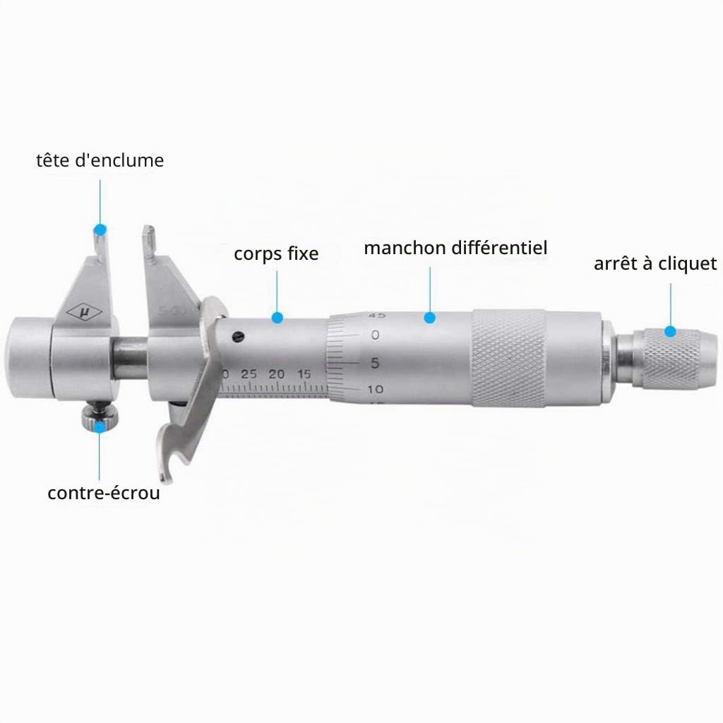 Micromètre intérieur-intérieur micromètre Trou alésage diamètre Interne jauge de jauge 5-30mm Gamme 0.01mm précision Intérieur du Micromètre