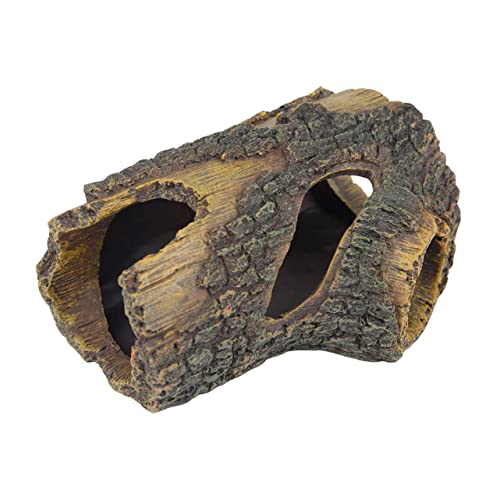 Abaodam 1個 樹脂シミュレーションツリートランク 水族館 爬虫類の皮 水槽の装飾 魚のシェルター テラリウムの装飾 シミュレートされた木の幹 樹脂の隠れ家 風景の装飾