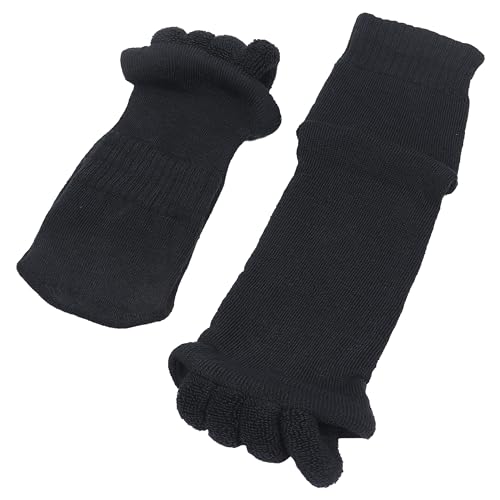 Image of Aegon Foot Alignment Socks Cotton | 5 Toe Separator | For Foot Pain Relief | Bunion Corrector | Hallux Valgus | Plantar Fasciitis | 1 Pair (Grey)