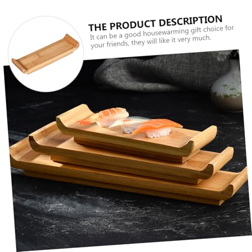 Bandeja de sushi de madera pequeña para servir miniatura 7