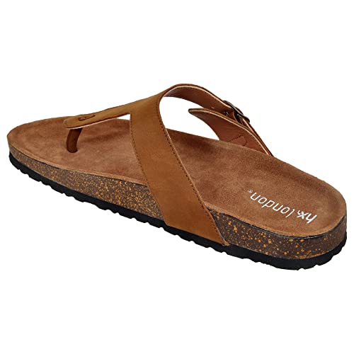 Image of Hx London Genuine Nubuck Leather Slipon Adjustable Sandals for All Day & Ethnic Wear