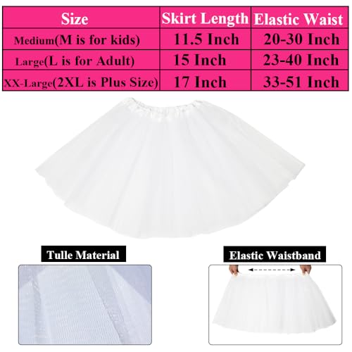 Women's 5-Layer Tulle Tutu Skirt, Adult Dance Ballet Tulle Dress,Teens Halloween Cosplay Running Tutu