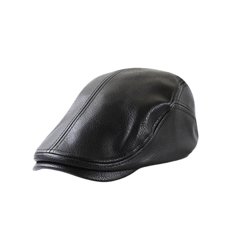 Chapeau à bec de canard vintage en cuir PU lavé pour homme