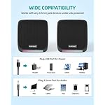 Computer Speakers,Computer Speakers for Desktop PC,Desktop Speakers,Small Computer Speakers USB Powered 3.5mm Aux Speaker for PC,Laptop,Tablet,Phone, Black - Image 3