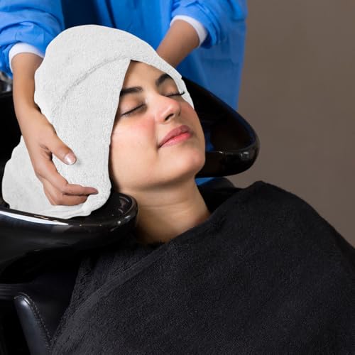 Image of Avalon Towels Salon Towel - Black and White Hand Towels Bulk Pack of 24 - 100% Cotton Absorbent Spa, Facial & Gym Towel for Working Out - 16x27 Inches (Not Bleach Proof)