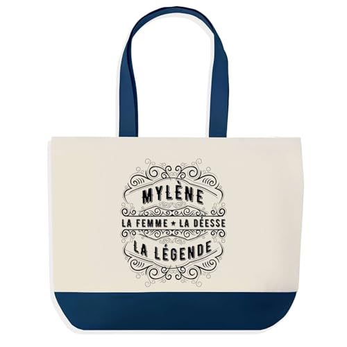 Sac de shopping bleu Mylène grand sac de course provision femme