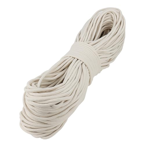 SOUJAP 328 Feet Cotton Clothesline Rope, 1/4 Inch White Cotton