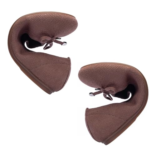Image of Frank Mully Women's Ballet Flat Shoes Knit Dress Shoes Round Toe Slip On Ballerina Flats for Woman Low Wedge Comfort Soft