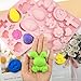 2 PCS Easter Silicone Molds for Chocolate, Easter Egg Bunny Rabbit Basket Flower Shape Candy Chocolate Molds for Baking Rabbit Jello Cookie Ice Cube Candle Mould for Cupcake Decorations