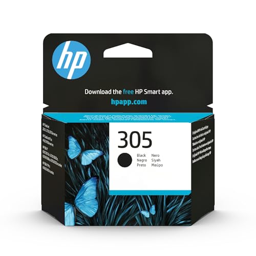 HP 305 Negro, 3YM61AE, Cartucho Original de 120 Páginas, Compatible con Impresoras DeskJet 2300, 2700, 2800, 4100, 4200, Envy 6010, 6020, 6030, 6400