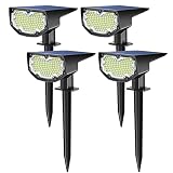 Solar Outdoor Lights, 𝟭𝟬𝟲 LEDs Super Bright Spot Lights Outdoor IP68 Waterproof, 𝟭𝟬𝟬𝟬 Lumens Auto On