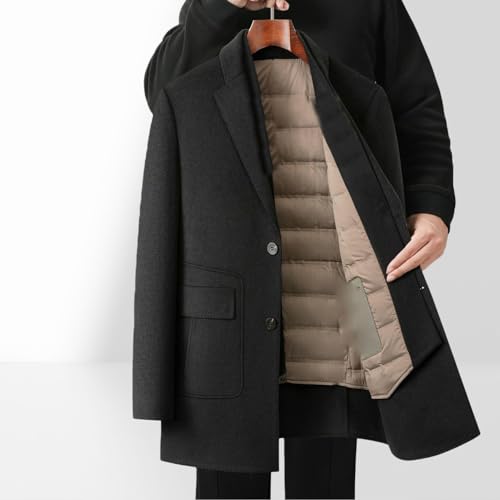 Abrigo de lana hombre con forro de plumón extraíble modular 6