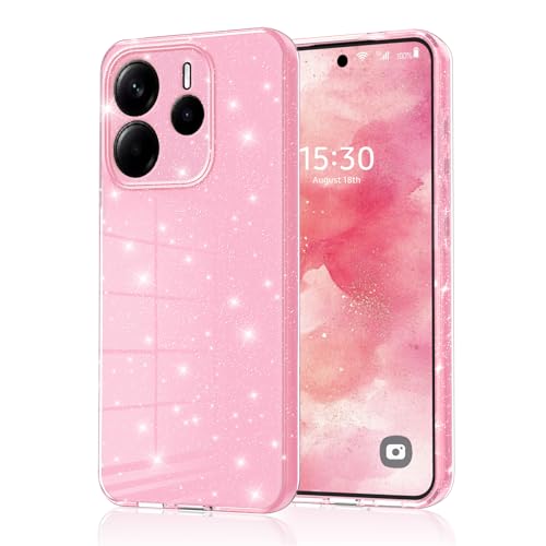 Eherui Custodia per Xiaomi Redmi Note 14 4G con glitter,