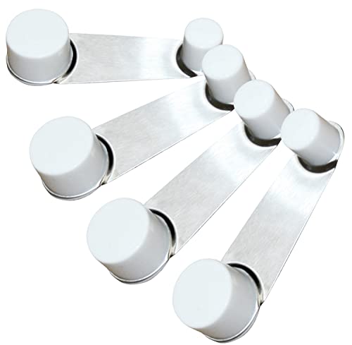 Tope para puerta con retenedor pack 4 unidad, Retenedor puerta con 360 grado de giratorio,sujeta puerta para suelo (Blanco) Cover