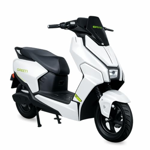 Image of Green Polo Low Speed Electric Scooter Non RTO with Portable Charger (80 KM - White)