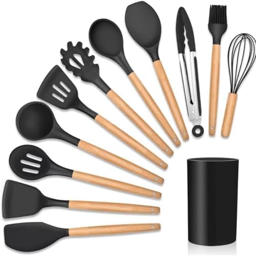 Kit Completo com 12 Peças Utensílios de Cozinha em Silicone com C...