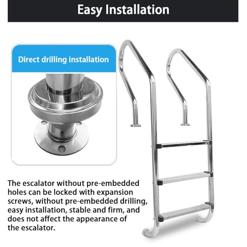 Escalera para piscina empotrada de acero inoxidable miniatura 6