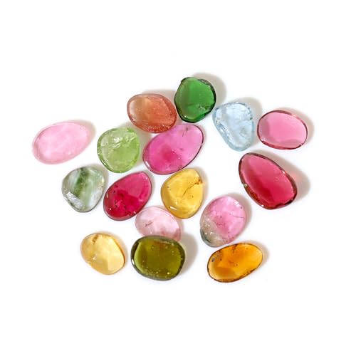 Tourmaline naturelle de qualité supérieure : 16 gemmes taille rose à facettes BIT 2767