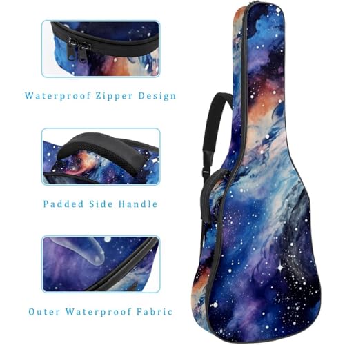 Sac à dos guitare imperméable galaxie avec double sangle et 2 poches - 4