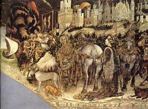 Reproduction peinture à l'huile Saint George de Pisanello tableau luxe