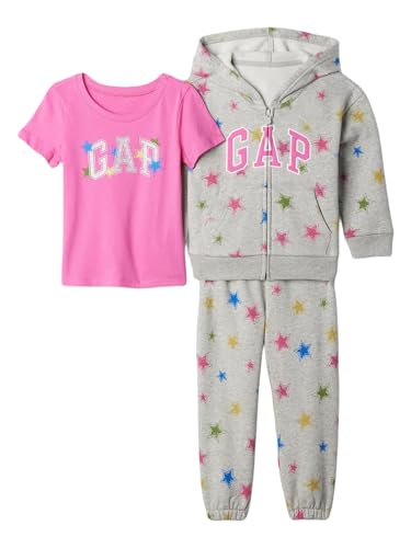 GAP Baby Girls 3-Piece Logo Outfit Set Grey B08 6-12M