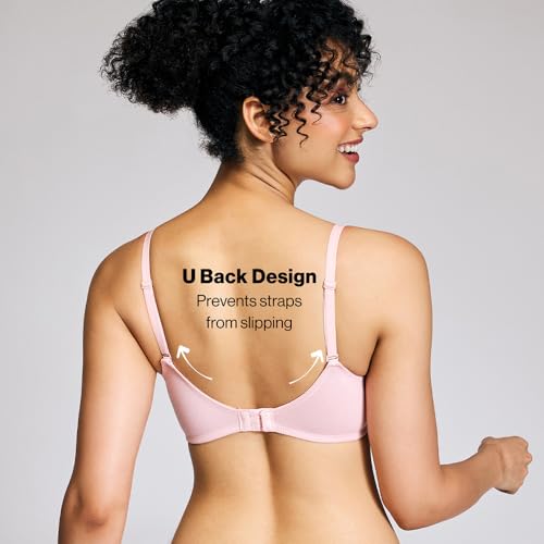 Image of NYKD NYB198 Cotton Lightly Padded Non Wired 3 /4th Coverage T-Shirt Bra Multiway Detachable Straps Invisible Under Clothes