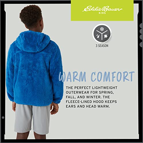 Eddie Bauer Kids' Zip Up - Kids' Full Zip Ultra Soft Sherpa Fleece Hoodie Sweatshirt for Boys and Girls (5-20), Size 14-16, Classic Blue3