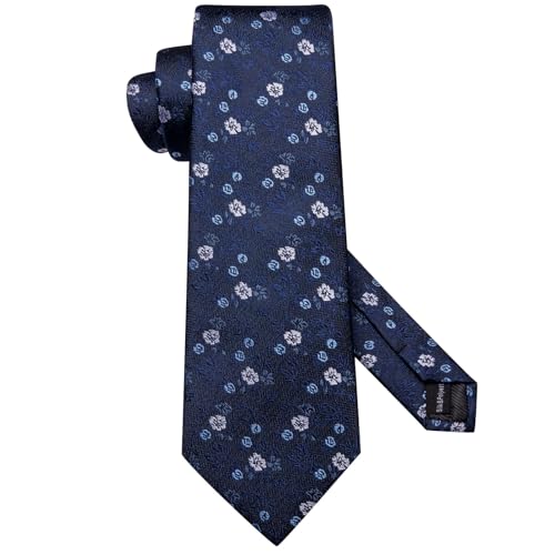 Image of Dubulle Mens Tie Set Solid Paisley Silk Striped Necktie for Men with Cufflinks Tie and Pocket Square