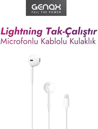 Lightning Mikrofonlu Kablolu Kulak İçi Kulaklık Tak Çalıştır Net Ses ve Gürültü Azaltma - Görsel 4