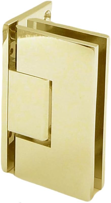 Diamond Series Offset Frameless Shower Door Hinge Wall-to-Glass Includes Replacement Parts Solid Brass. Heavy Duty with Square Corners (Gold)