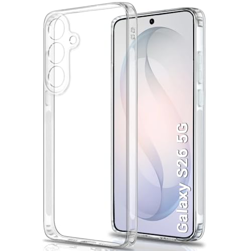 Image of TheGiftKart for Samsung S26 Case, Ultra Clear Soft Back Cover, Inbuilt Dust Plugs & Anti-Slip Grip, Total Camera Protection, Slim & Protective Galaxy S26 Back Cover (Silicone, Transparent)