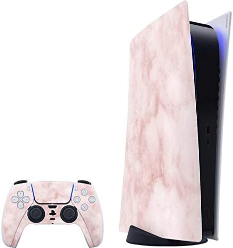 Skinit Decal Gaming Skin Compatible with PS5 Digital Edition Bundle - Blush Marble Design