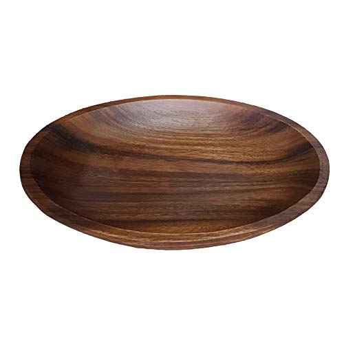 WRIGHTMART Oval Acacia Wood Bowl, Serving Dish for Fruit, Bread, and Food, Versatile use as a Dough Riser and Jewelry or Coin Catch-All, Size, 10.75" x 7" x 1.5”