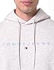 Tommy Jeans Mens Tjm Reg Linear Logo Ext Dm0dm17985 Pullover Hoodie, Grey (Lt Grey Htr Multi), 4XL Plus UK #1
