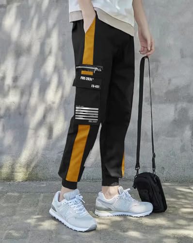 Image of Noble Monk Men's Loose Mid Rise Track Pant | Stylish Track Pants | Cargo Pockets |Baggy Fit Jogger's