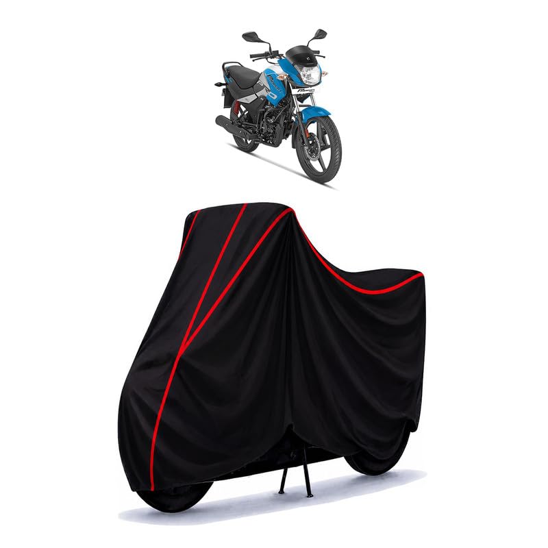 Image of Hero Passion Pro 100 Water Resistant Bike Cover for All Motorcycles & Rain | Heavy Duty Taffeta Fabric | UV Protection, Dustproof, Scratchproof | All Weather Two Wheeler Body Cover with Elastic Bottom