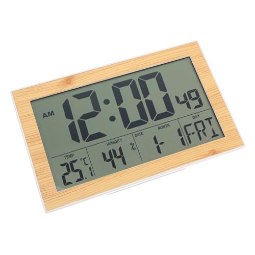 CLISPEED 1 Pieza Reloj de Pared Digital de Grano de Madera Studio decoración casa Alarm Clock Ordenador portstil lapto hogar termómetro Digital Despertador casero Reloj Compacto Abdominales