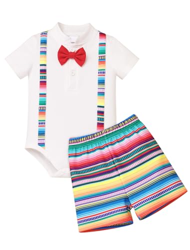 OBEEII Toddler Baby Boys Clothes Set Mexican Short Sleeve Button Down Shirt + Shorts Cinco de mayo Fiesta 2 Pieces Outfits