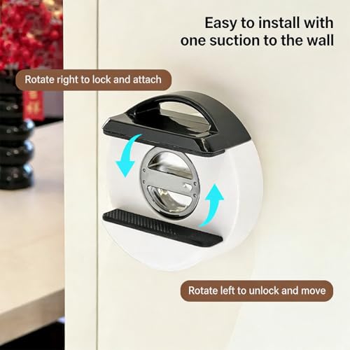 Soporte ajustable con ventosa para regleta de enchufes bajo escritorio, montaje en pared sin taladro, organizador giratorio y reutilizable para cables miniatura 5