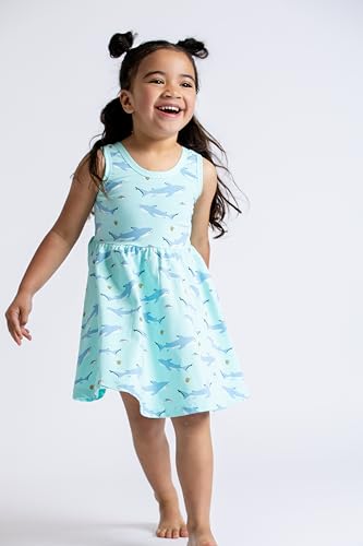 Image of monica + andy Short Sleeve Let's Dance Dress, Organic Cotton Playwear Clothes for Girls, Kids, Toddler & Infant Sizes