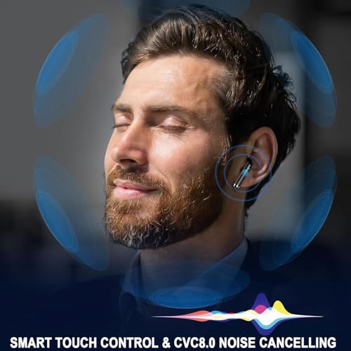 Image of Wireless Bluetooth 5.4 Earbuds, Ear Buds LED Power Display Headphones 6D Stereo, Bluetooth Earbuds in-Ear Noise Cancelling Mic, 40H Playback Mini Case IP7 Waterproof Sports Earphones for Android iOS