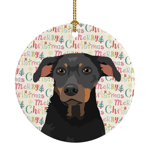 Caroline's Treasures Rottweiler Black and Tan #5 Christmas Ceramic Ornament Christmas Tree Hanging Decorations for Home Christmas Holiday, Party, Gift, 3 in, Multicolor