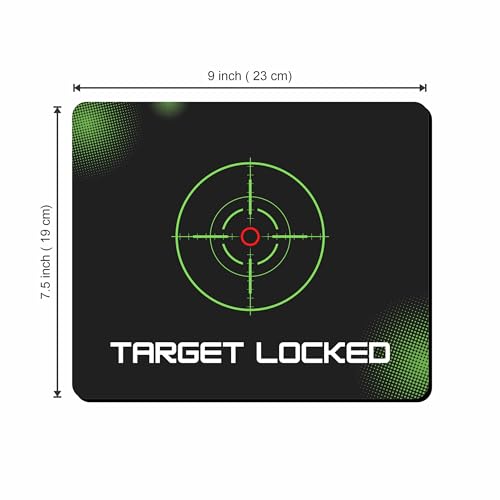 Image of Target Locked Gaming Mouse Pad - Precision Aim Design, Non-Slip Rubber Base, 9 x 7.5 Inch
