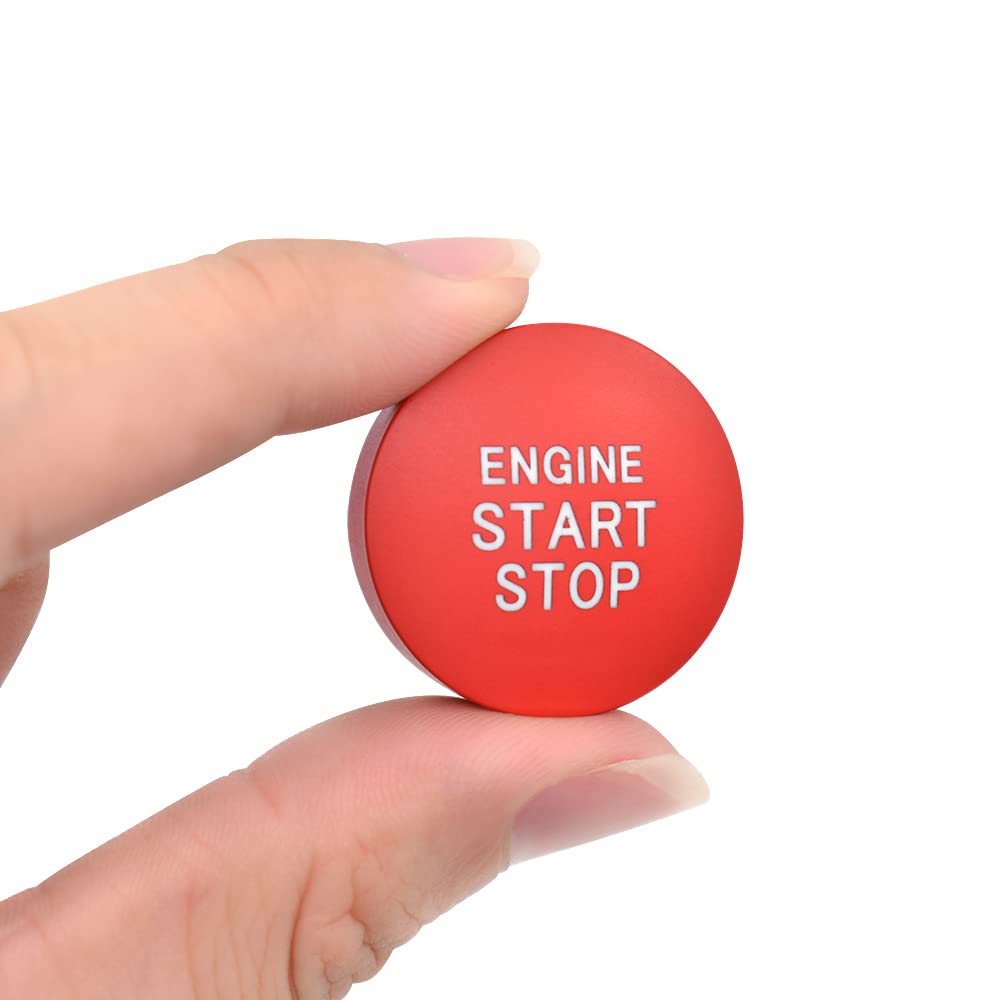 HIBEYO ABS Car Engine Start Stop Button Cover Fits for Toyota Lexus Subaru Push Start Stop Switch Button One-Button Start Button Key Ignition Starter Car Star Engine Button with Pilot Lamp Red B