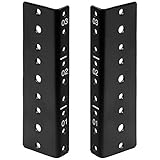 NavePoint 3U Vertical Rack Rail Pair DIY Kit with Hardware, Black