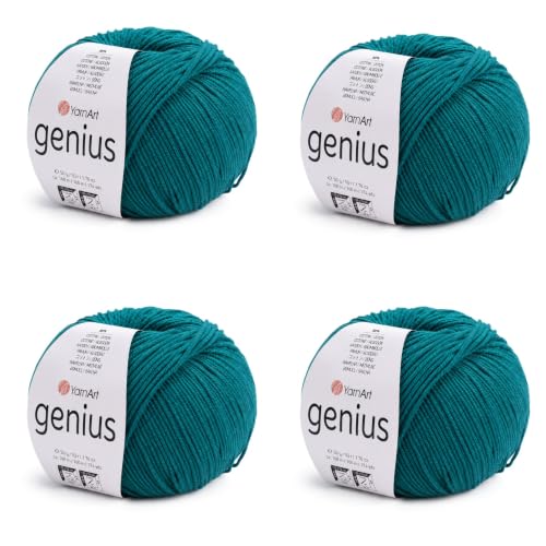 Image of YarnArt Genius Soft Cotton Blend Yarn, 4 Pack (1.76 oz / 174 Yds)